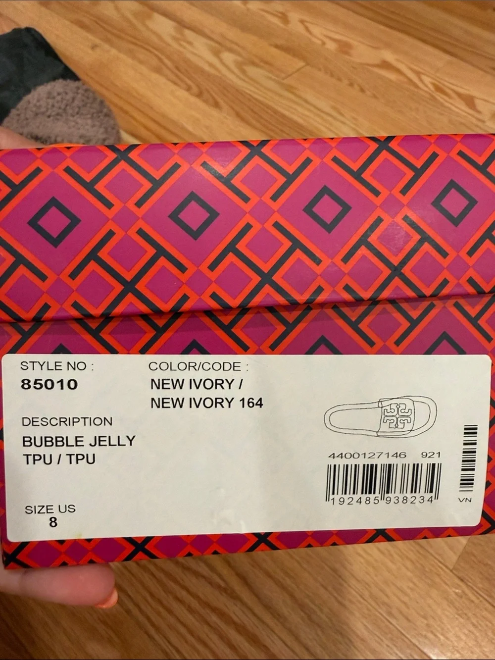 Tory Burch Cream Translucent Slide Sandals with Embossed Logo